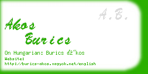 akos burics business card